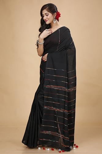 Image of Women's Traditional Bengal Handloom Soft Cotton Khesh Saree