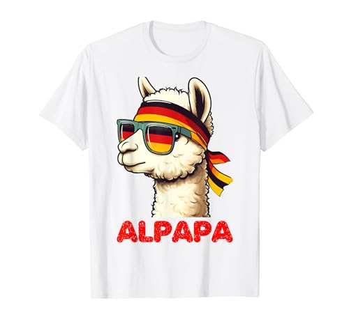Alpapa mejor papá alpaca con bandera alemana Día del Padre Camiseta
