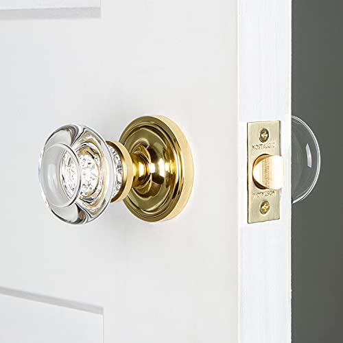 Image of Nostalgic Warehouse Classic Rosette Round Clear Crystal Door Knob