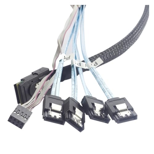 Cable S-AS SFF-8087 a 4*SATA 7P con alimentación 1.0 m miniatura 3