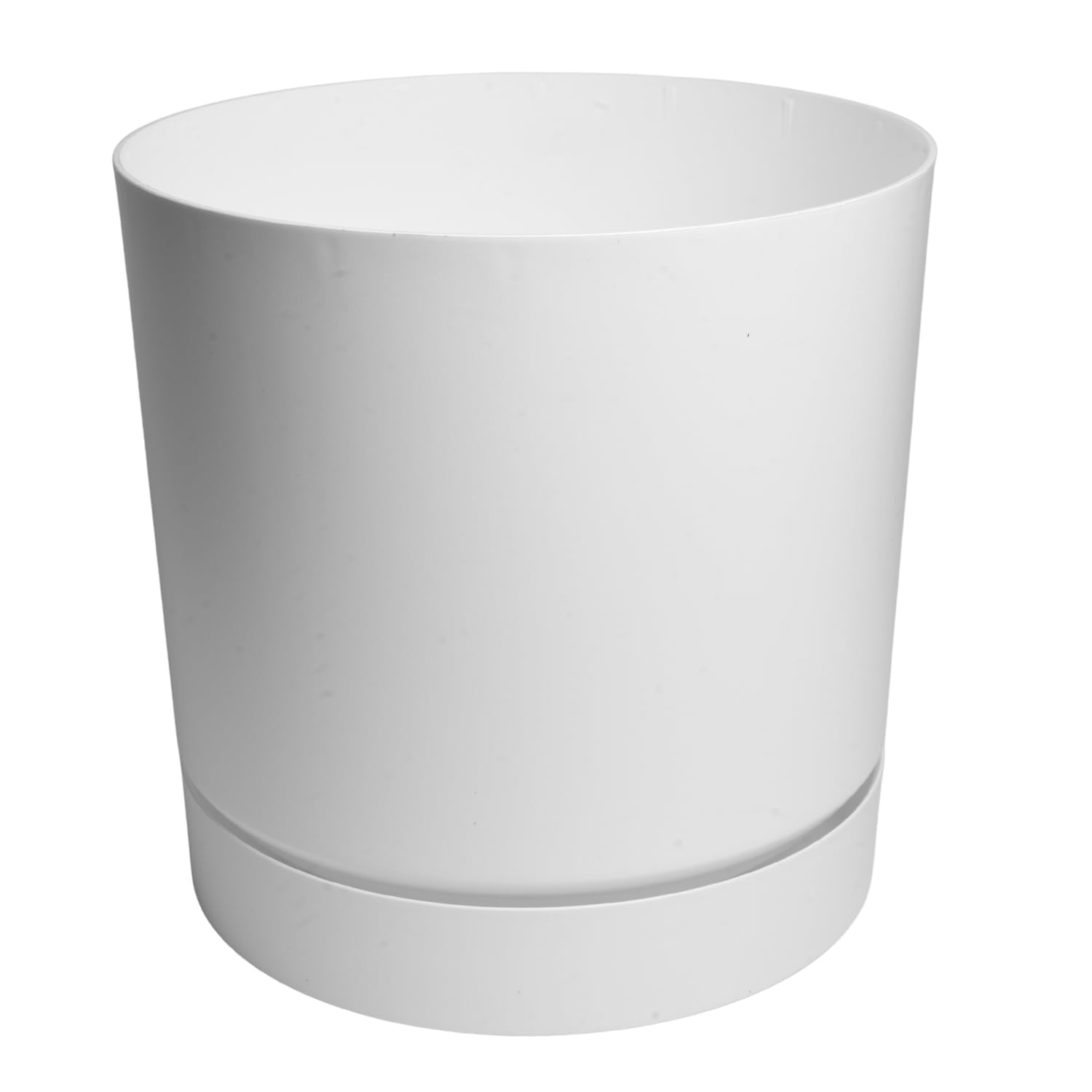 B2C Plant Pots Indoor Outdoor Plastic Marble Concrete Flowerpot Small Medium Large Tubo 5 Colours (White, 13 cm) โ image 1