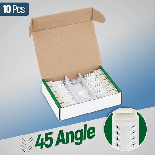 Image of Everest Media Solutions 45 Angled CAT6A Keystone Jack in Ivory - Slim Profile, UTP RJ45 Female Ethernet Connector - Compatible with 45 Angled Speed Termination Tool - 45Term - 10-Pack