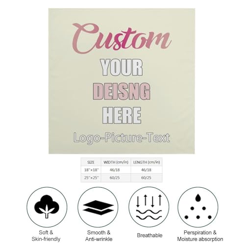 Custom Scarves for Women Personalized Head Scarf Add Your Photo Logo Text Customized Bandana Hair Scarfs Shawl Wraps3