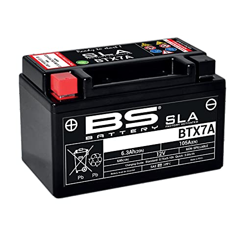BS Battery 300672 btx7 a AGM SLA Batería de Moto, Color Negro
