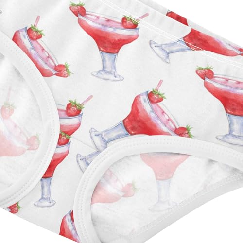 Joisal Animals Toddler Underwear Floral 2t Cotton Cute Panties Girl Red Strawberry Beverages White Briefs Underpants4