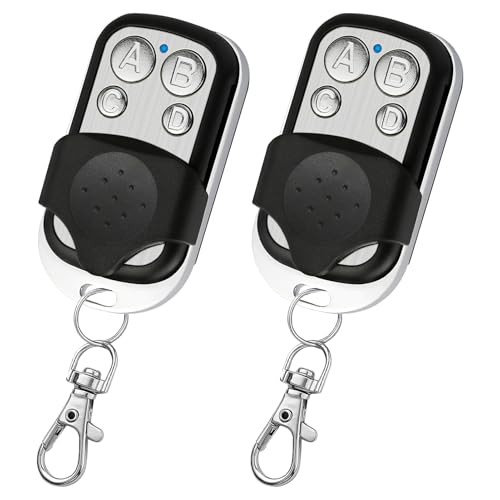 2 Pièces Telecommande Universelle Portail, 433.92 MHz Rolling Code Fixe Bip Portail Automatique Universelle sans Fil Télécommandes Garage à 4 Boutons pour...