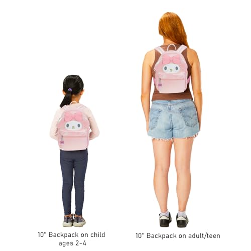 Image of SANRIO My Melody Mini Backpack for Women Set - 10 inch Faux Leather My Melody Backpack with 3D Ears Plus Bookmark for Teens | My Melody Backpack Purse Bundle