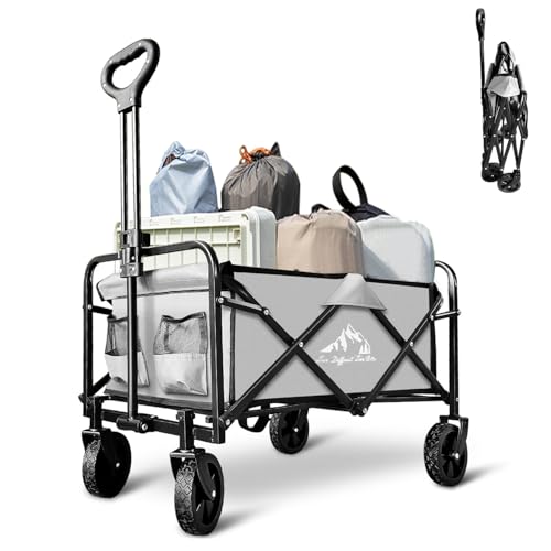 VOYSIGN Foldable Wagon Cart, 220Ibs Portable Folding Utility Wagon