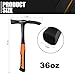 36 oz Ultra Rock Pick Hammer – Heavy-Duty Masonry & Bricklayer Tool with Comfortable Rubber Grip – Ideal for Rock Hounding & Geological Study
