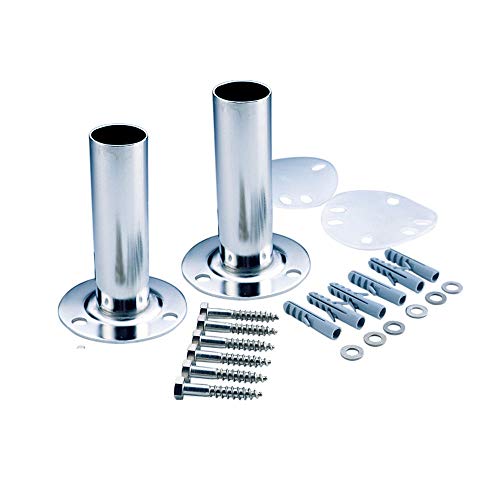 Duo-Pack Anclaje Pletina Astralpool para escaleras de piscinas. D.43mm. Incluye juntas de goma, tacos y tornillos de sujección a suelo. Ref 07331