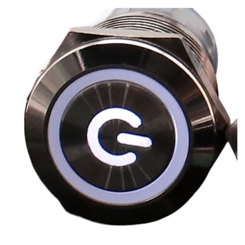Bouton étanche 19mm pour moteur et alimentation PC LED blanc 6V