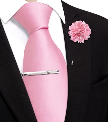 Image of Hi-Tie Men's Extra Long Solid Satin Tie Set 63 Inch /70 Inch Formal Necktie