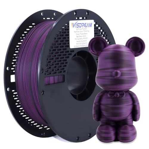 Image of PLA Float Color 3D Printer Filament, Dual-Color Flow Effect Across Smooth Surfaces,1.75mm,1kg(2.2 lbs) Best Suited for Large, Smooth-Surface Models (Purple-Black)