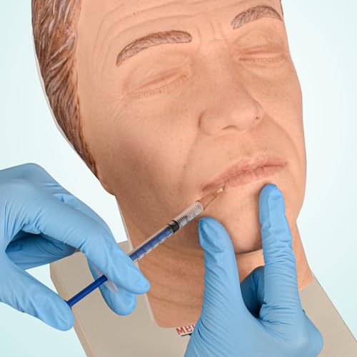 Image of Injection Face Training Model for Facial Injection Practice, Silicone Mannequin Face for Micro-Plastic Teaching, Esthetician's Class Injection Training to Medical Student - James Model