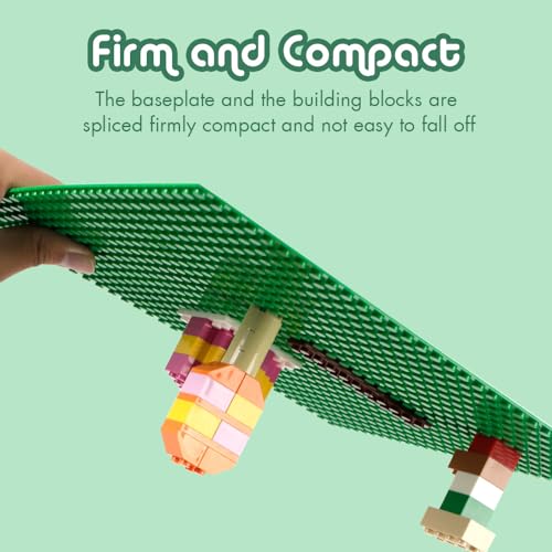 Image of Lekebaby 12 Packs Classic Baseplates Building Base Plates for Building Bricks, 100% Compatible with Major Brands Baseplates, 10 inch x 10 inch (Blue /Green /Sand /Black /White /Grey)