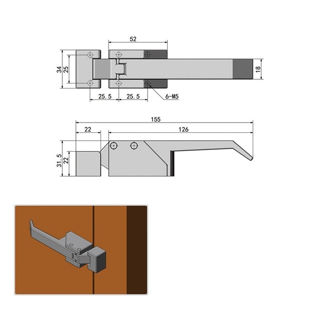 Manija de puerta refrigerador, aleación zinc