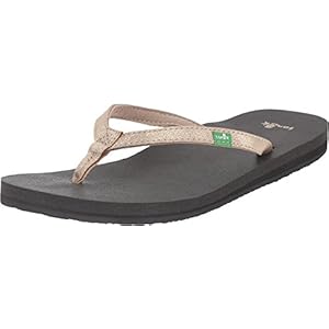 Sanuk Vrouwen Yoga Joy Metallic Flip Flop, Brons, 37 EU