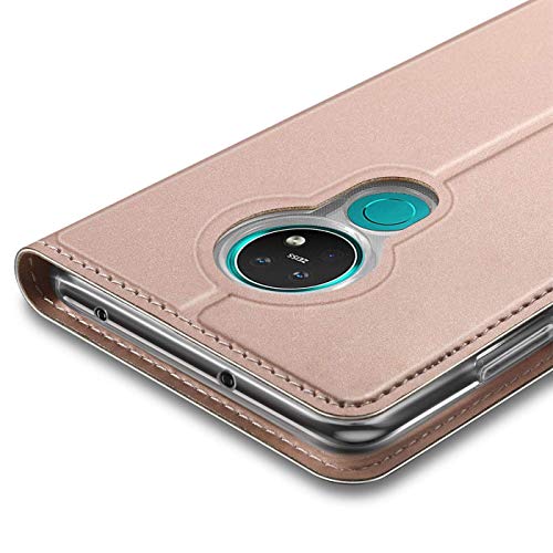 Verco Case compatible with Nokia 7.2, Flip Wallet Cover with Magnetic Closure for Nokia 7.2 Phone Case - rose gold - Image 3