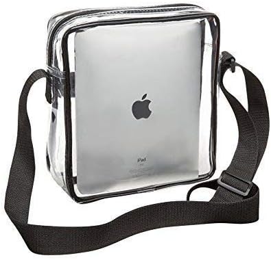 Clear Crossbody Messenger Shoulder Bag with Zipper Closure Adjustable Strap Stadium Approved Clear Bags For Women and Men
