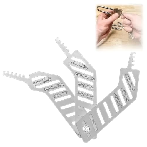 Set di grimaldelli a pettine, kit di raccolta per serrature pieghevoli, set di plettri per denti a pettine, decodificatore per chiave, kit di addestramento per la raccolta delle serrature, strumenti