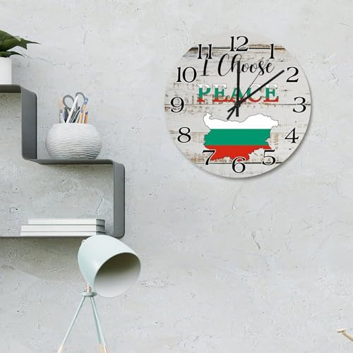 Horloge murale drapeau Bulgarie 38cm pour salon rustique