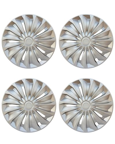 Image of ABX Hubcaps,16 inch hubcaps Set of 4, Wheel Rim Cover ABS Material, Snap On Car Truck SUV Replacement, for Toyota Camry Nissan Mazda etc, Silver