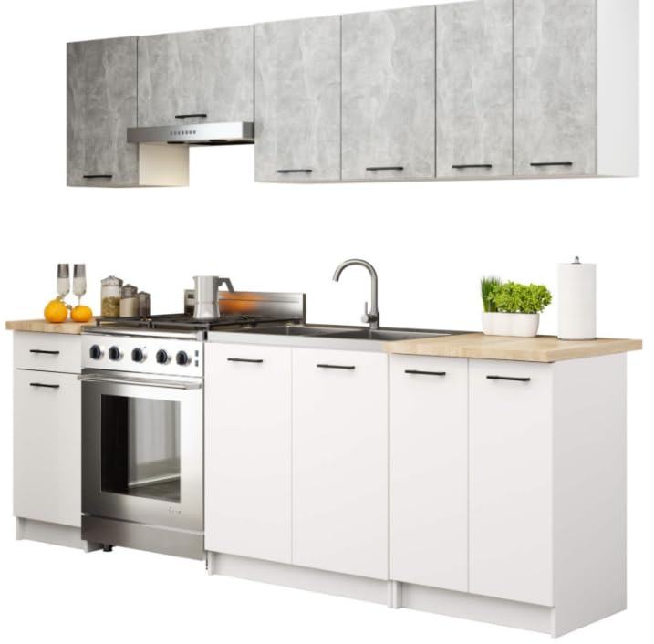 BDW - Cuisine Complète - Ensemble de Meubles de Cuisine sans Appareils électroménagers -...