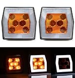 MelTruck 2x LED Rückleuchten Set Anhänger, LKW, PKW, Wohnwagen - E9 Zulassung, 12V 24V - Bajonett/Kabel (LED Positionsleuchte mit Blinker mit Bajonett)