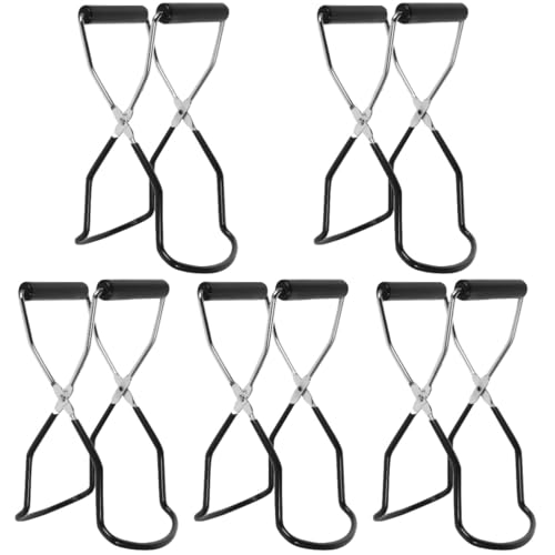 Amosfun 5 Piezas pinzas para conservas de cocina tenazas cocina Pinza de cocina matraz botella de agua aire tapa agarraderas para microondas elevador de platos de aislamiento páginas Black