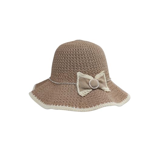 Sombrero Bucket tejido para mujer, plegable, con lazo miniatura 1
