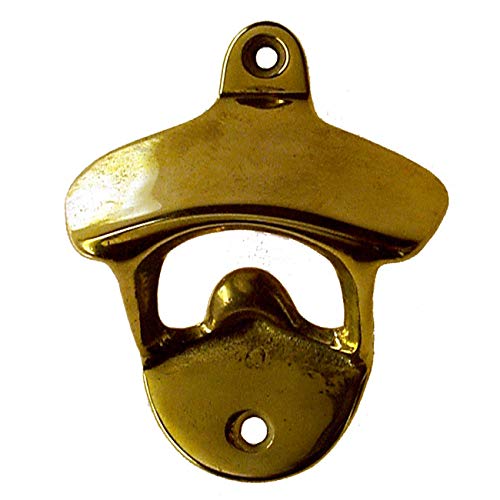 Cast Brass Classic Bottle Opener Wall Mounted  Bar Accessories for the Home or Restaurant Hanging Bottle Opener for Kitchen  IB-15