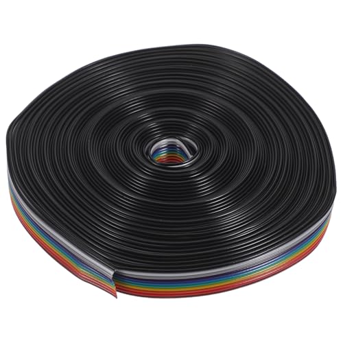 CHICAMPERA 10m Roll Flat Ribbon Cable 10p 28awg IDC Wire Assembly 2.54mm Pitch Copper Wire Flat Ribbon Cable for Industrial Automation and Electronic Applications
