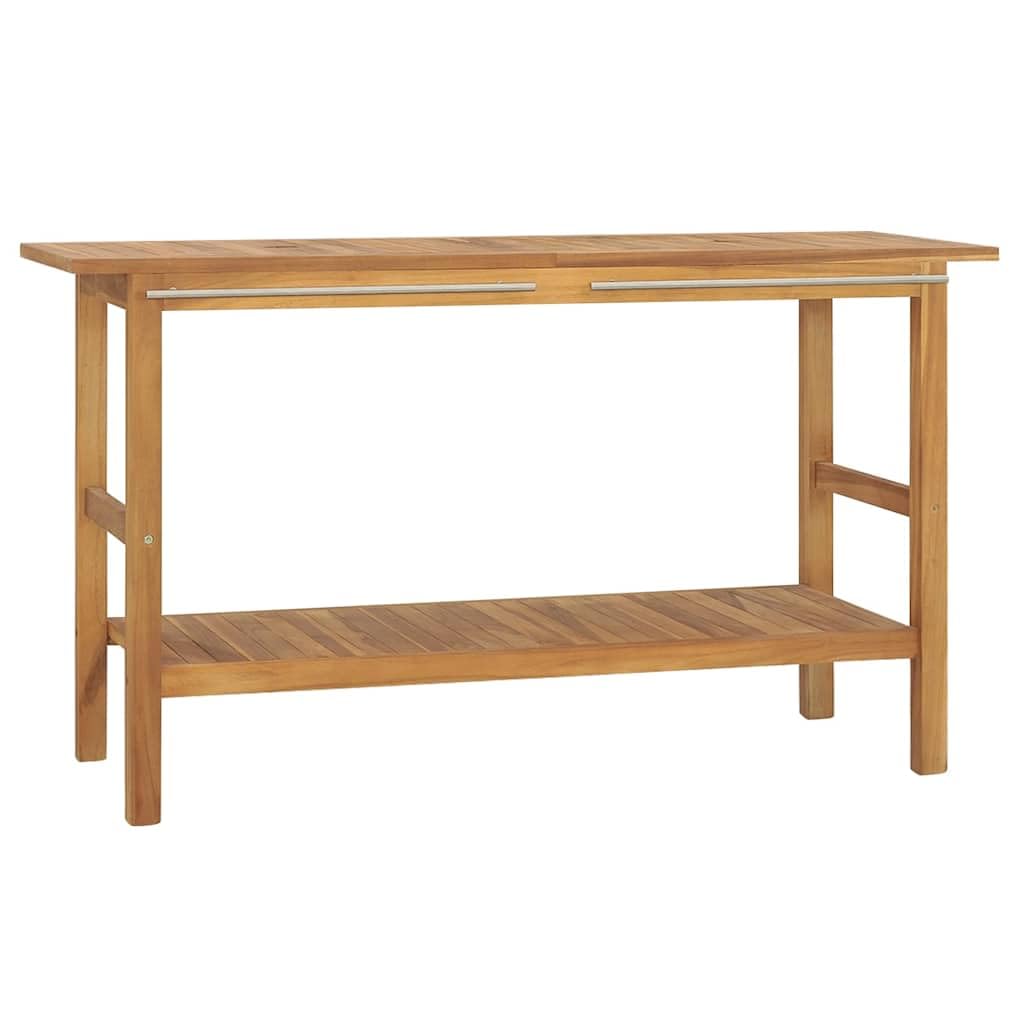 Makastle Waschtisch mit Schwarzen Marmorbecken Massivholz Teak