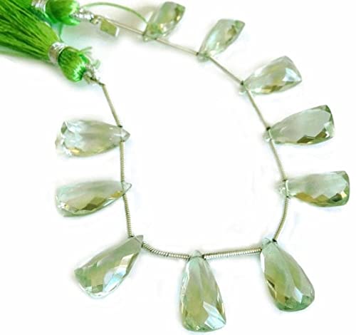 Prasiolite naturelle en perles facettées améthyste verte de luxe pour haute joaillerie
