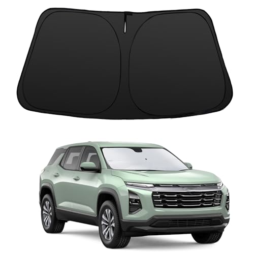 Image of Windshield Sun Shade for 2024 2025 2026 Chevy Equinox EV | Foldable, Full covered for windshield, Block UV Rays, Heat Reduction, Easy to install, Keeps Car Cooler