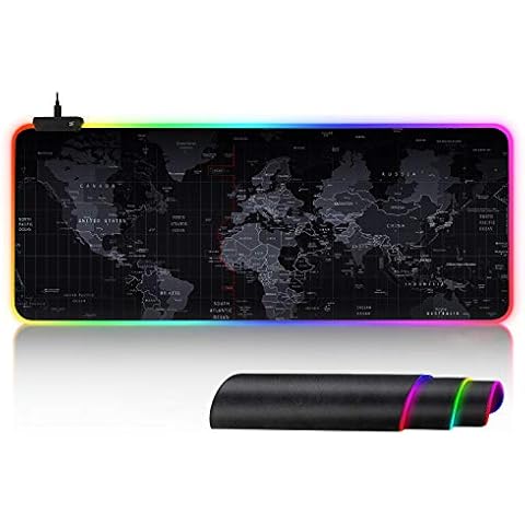 Feicuan RGB Gaming Mouse Pad - LED Mouse Mat Large Waterproof Mouse Mat Non-Slip Extended Mouse Pad Thicken Colorful Computer Gaming Mousepad Mice Mat,800 x 300 x 4mm Cover