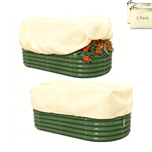 BATULU Plant Frost Protection Cover, Rectangular Garden Blanket with Drawstring, Plant Covers Freeze Protection,68.8 x 17.7 x 15.7 Inch, 2 Pack
