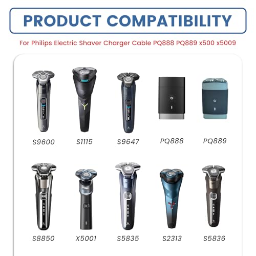 5 V scheerapparaat oplader voor Philips OneBlade 3000X/5000X/8000/i9000 360 Series QP4530 QP2834 QP1924 Geschikt voor elektrisch scheerapparaat voor geselecteerde modellen Bodygroom 3000 5000 7000 - Afbeelding 6