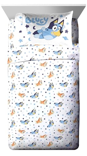 Image of Bluey Bingo Full Comforter Set 7 Piece Kids Bedding for Girls, Multi | Bed in a Bag, Comforter Sheets Shams Pillowcases, Official Brand, Soft Microfiber, Machine Washable, Girls Gift