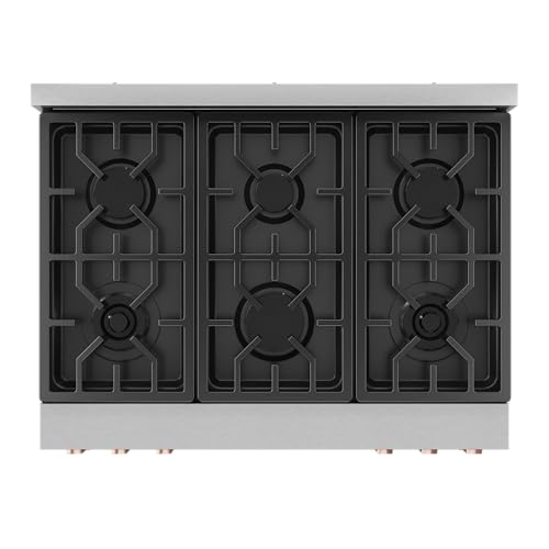 Image of Gordon Ramsay by THOR Kitchen 36 Inch Professional Liquid Propane Range with Tilt Panel Touch Control in Stainless Steel /Rose Gold