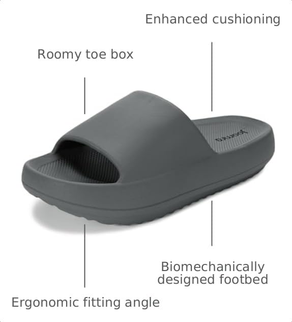 Image of Joomra Arch Support Slides for Women and Men Thick Sole Cushion Sandals | Soft Cloud-Like Sole, Pain Relief, Plantar Fasciitis Recovery Slippers, Quick Drying, Comfy for Indoor Outdoor Daily Use
