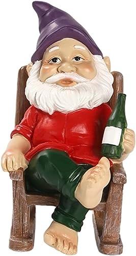 FOKH Gartenzwerg, Gartenzwerge wetterfest, Garten Ornamente, Beinen Zwerg Cartoon Garten Harz Handwerk, Familie Hof Dekorationen, Märchen Garten Miniatur, gartenfiguren für außen, gartenzwerg lustig