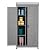 Outdoor Wooden Storage Shed with Metal Top, Tall Vertical Tool Cabinet for Backyard Garden Patio Lawn