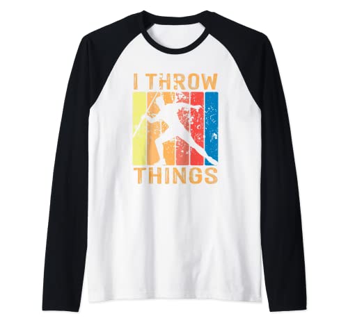 Lanzamiento de cosas | Track & Field | Lanzamiento de jabalina vintage Camiseta Manga Raglan