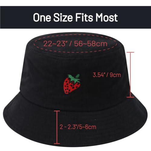 Image of Cotton Bucket Hat for Women Men Summer Travel Sun Beach Bucket Cap, Unisex Outdoor Fisherman Hat