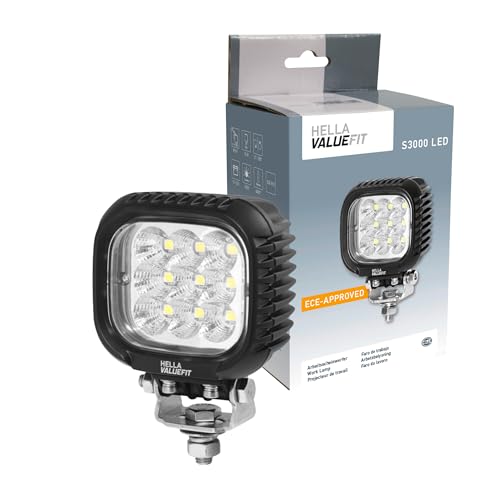 HELLA Valuefit S3000 LED Arbeitsscheinwerfer 12 - 24 Volt - 3400 echte Lumen stark - IP67 wasserdicht - Offroad Scheinwerfer für Traktor SUV UTV ATV - 1GA 357 109-012