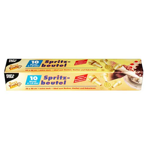 PAPSTAR 160 Stück Spritzbeutel 1,8 l, inkl. 3 Spritztüllen