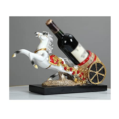 Soporte para botellas de vino 40.5cm resina blanco miniatura 6