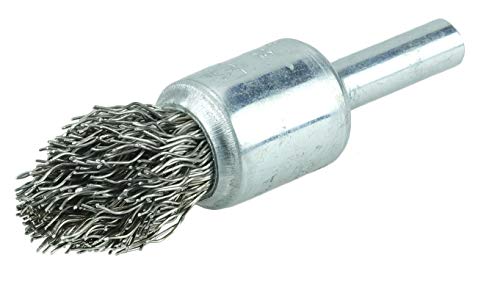 Image of Weiler 10315 Controlled Flare Crimped Wire End Brush 1 /2 inch, .020 inch Stainless Steel Fill, Made in The USA (Pack of 10)