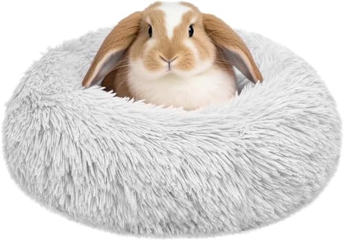 LAIRIES Guinea Pigs Bed Small Animal Bedding Donut-Shaped Burrowing Pet Bed Soft and Warm Hideaway with Spandex and Fleece Bottoms Cozy Carrier, Cage Accessories